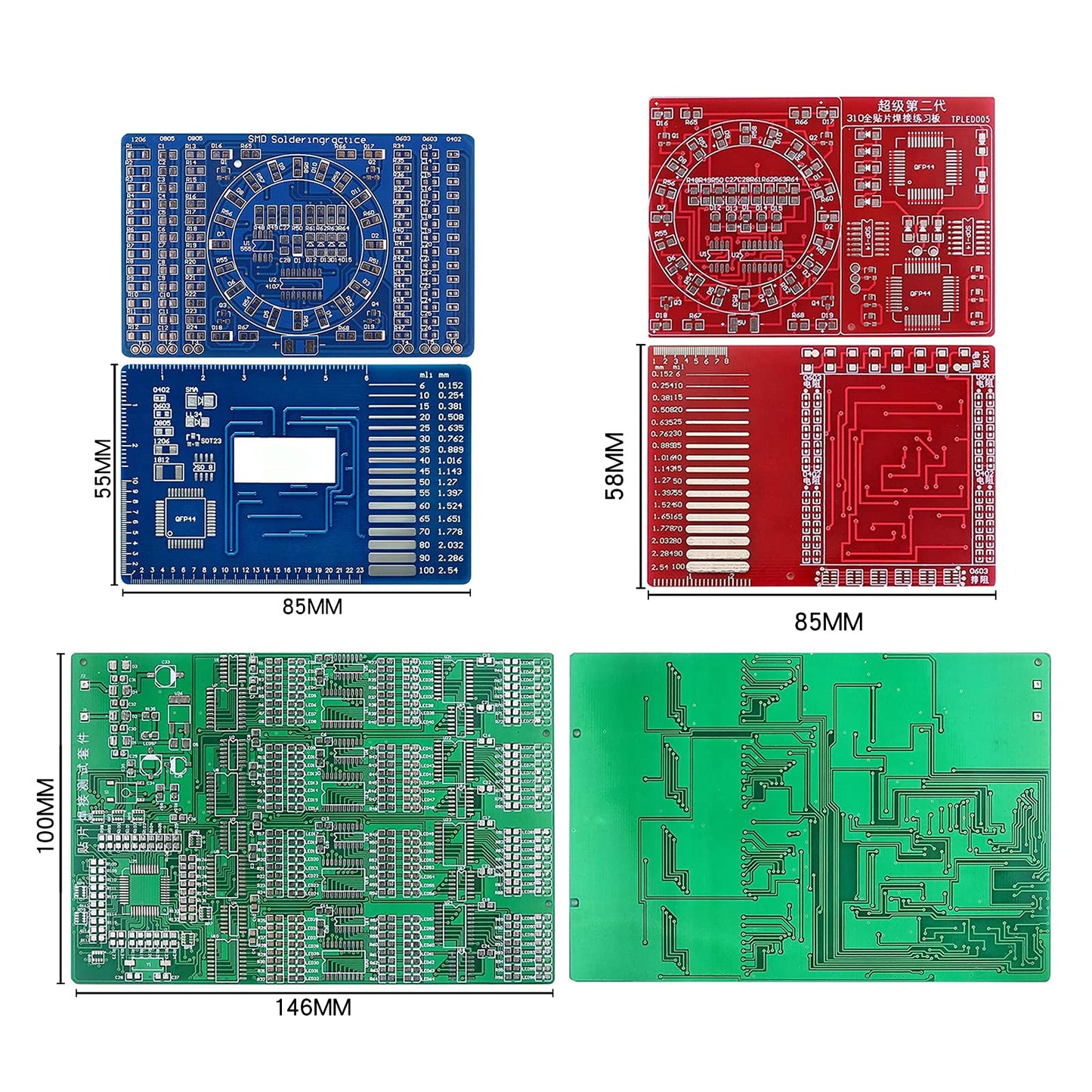 D DZRCOXI Soldering Practice Kit – 3-Sets SMD SMT Training Boards