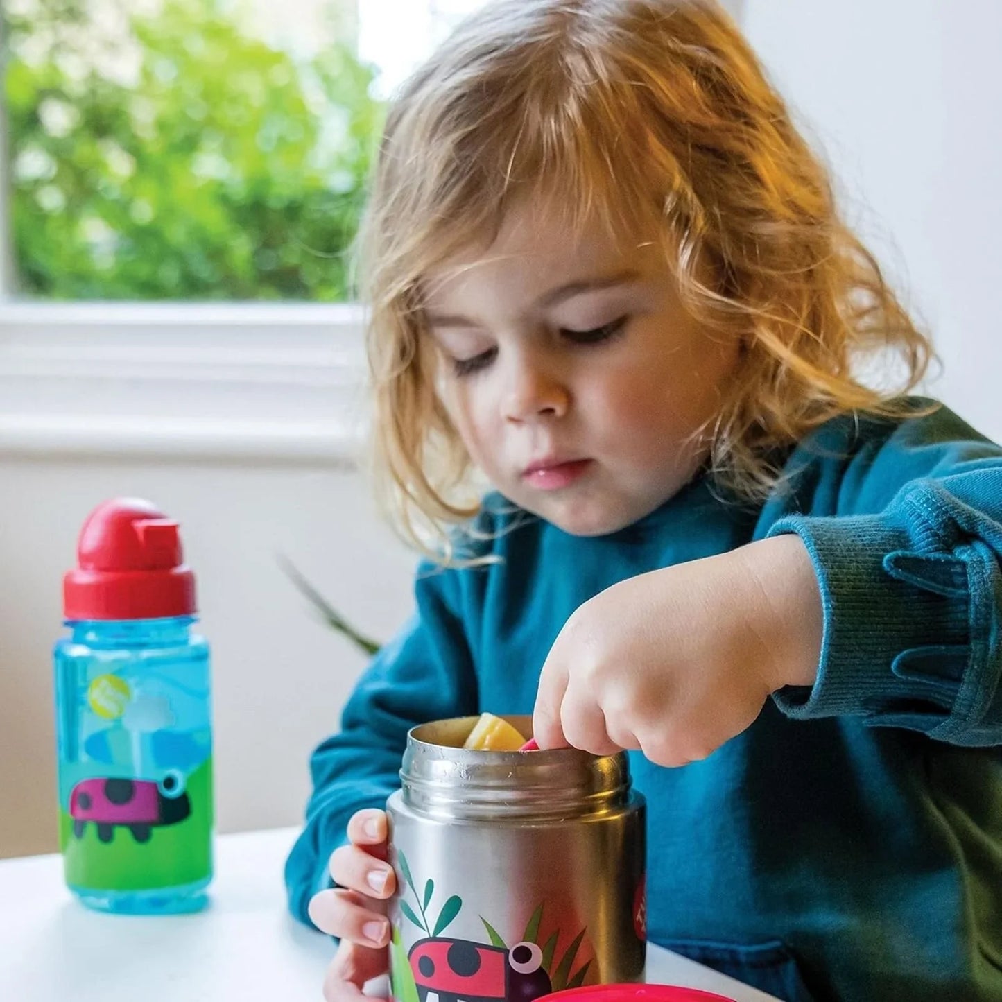 TUM TUM Thermal Food Flask with Magnetic Spork - Ladybird