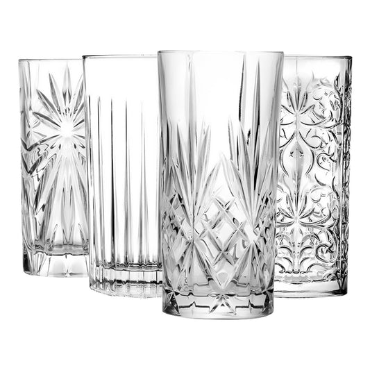 4 Piece Crystal 370ml Mixology Highball Glass Set