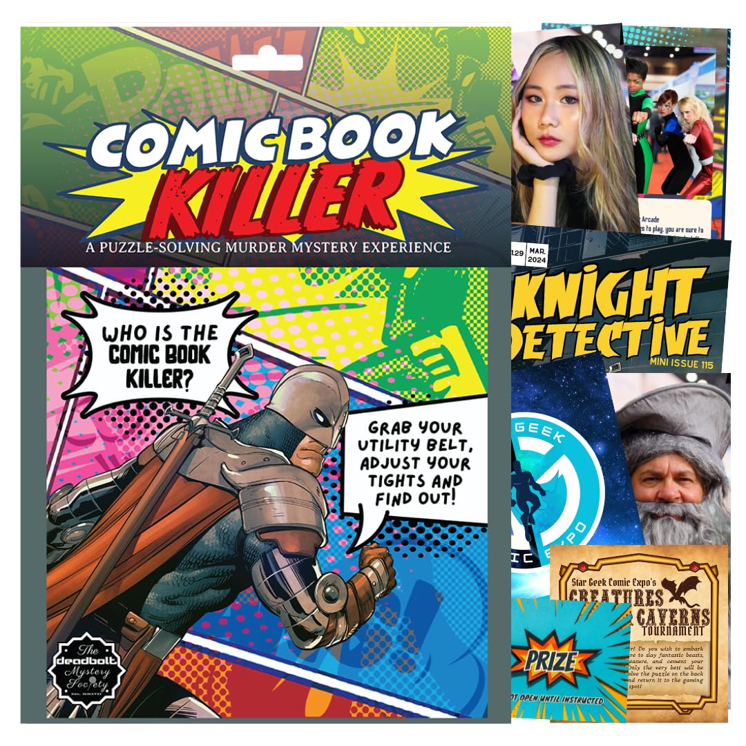 The Deadbolt Mystery Society – Comic Book Killer: Murder Mystery Game for Solo or Group