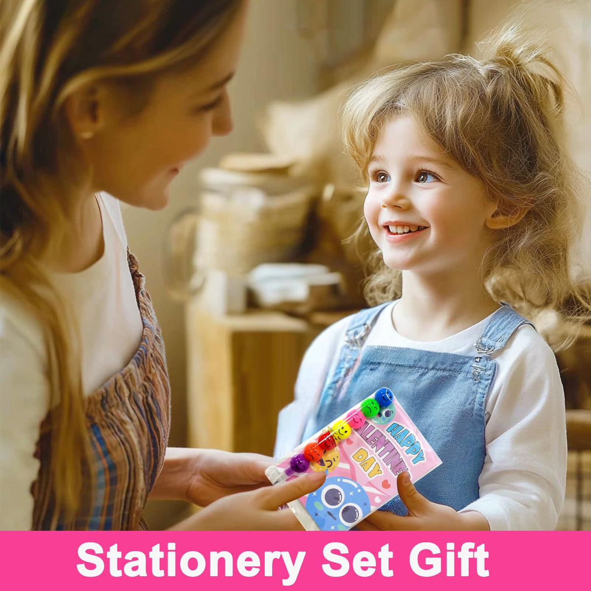 Dealot 28 Pack Valentine Pencils with Cards – Classroom Gifts & Party Favors