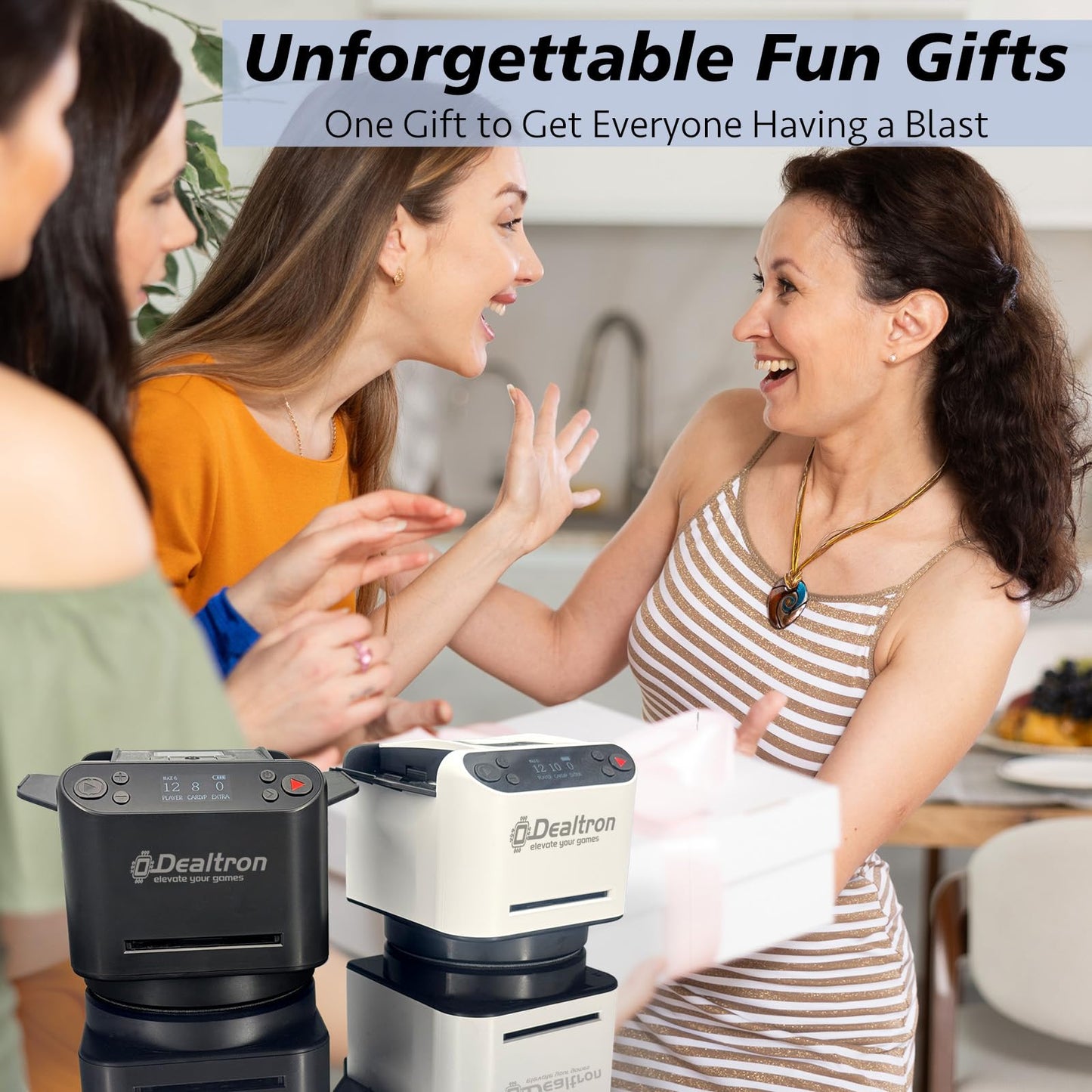 Dealtron All-in-One Card Shuffler & Dealer — 12-Player, 2-Deck, 360° Rotation, Ultra Quiet