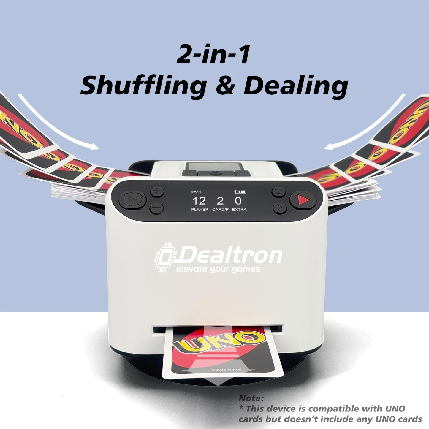 Dealtron 2026 All-in-One Card Shuffler & Dealer | 2-Deck, 360° Rotation, Ultra Quiet