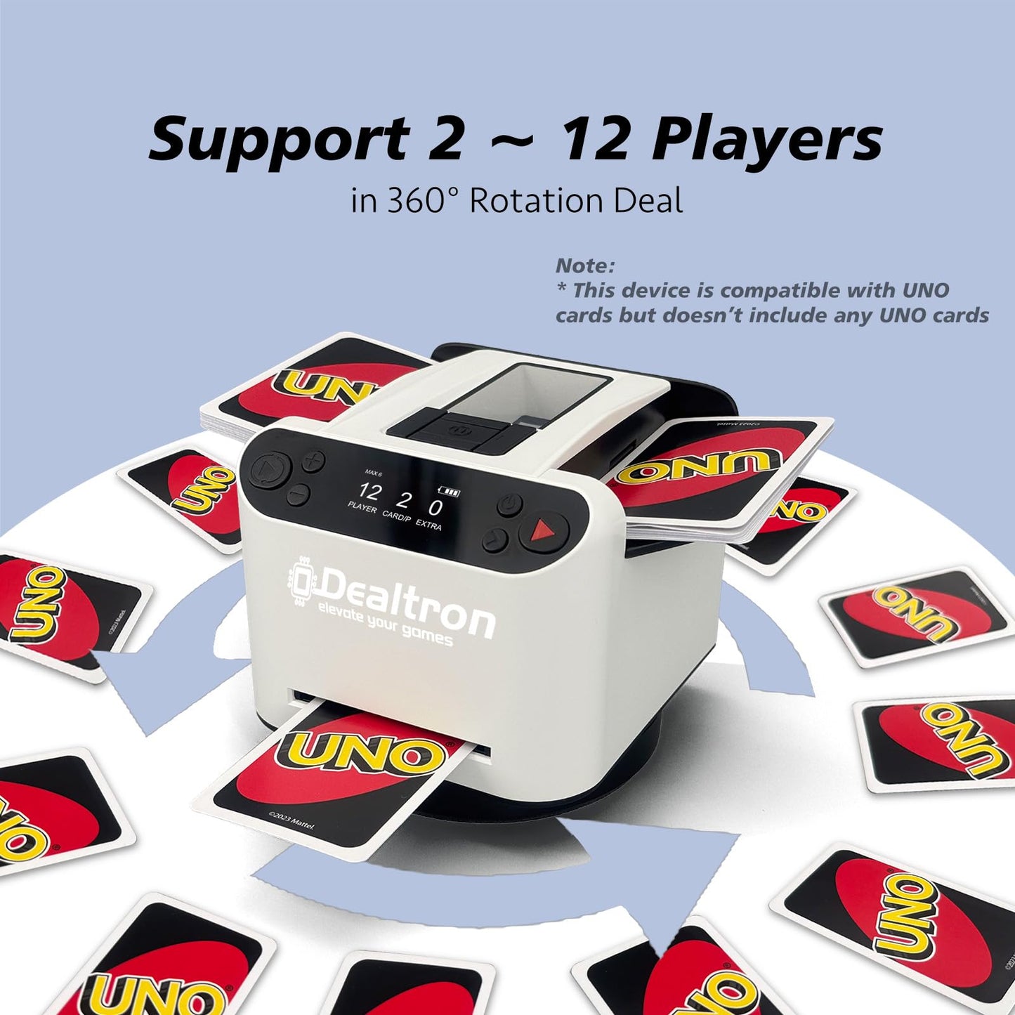Dealtron 2026 All-in-One Card Shuffler & Dealer | 2-Deck, 360° Rotation, Ultra Quiet