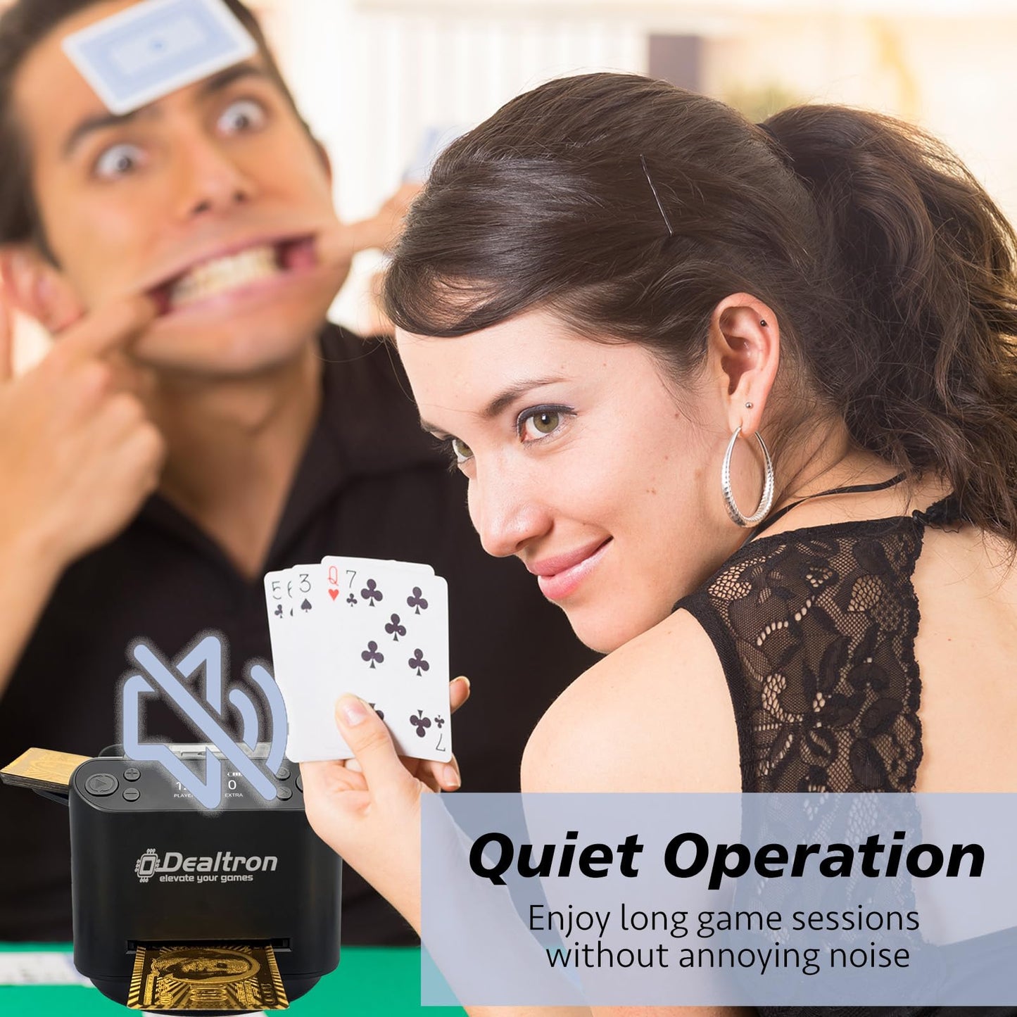 Dealtron All-in-One Card Shuffler & Dealer — 12-Player, 2-Deck, 360° Rotation, Ultra Quiet