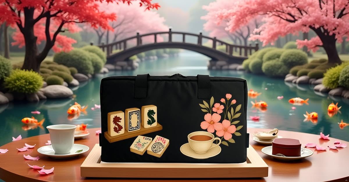 DEALZOOM American Mahjong Set – 166 Tiles, Racks, Pushers, Wind Indicator & Bag