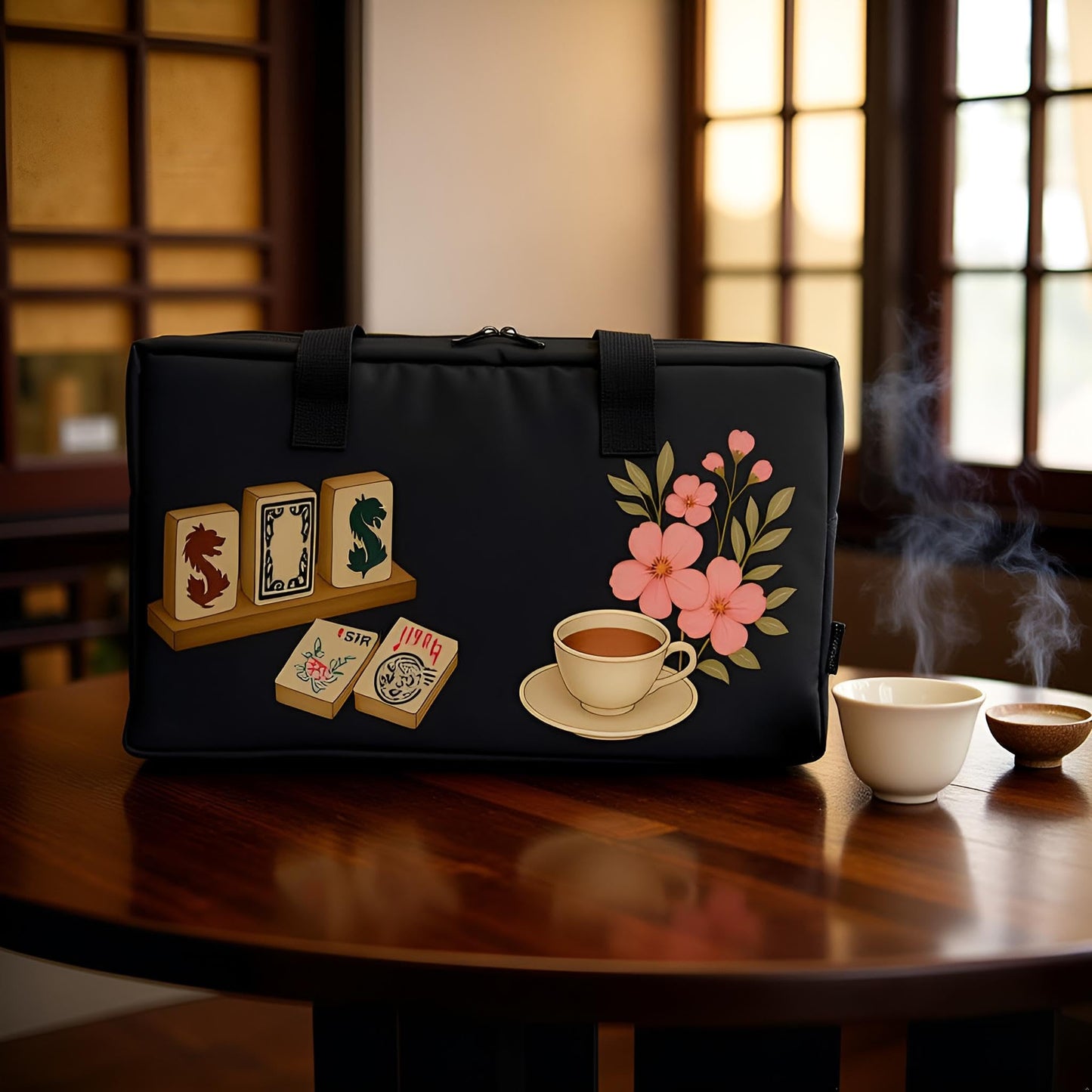 DEALZOOM American Mahjong Set – 166 Tiles, Racks, Pushers, Wind Indicator & Bag