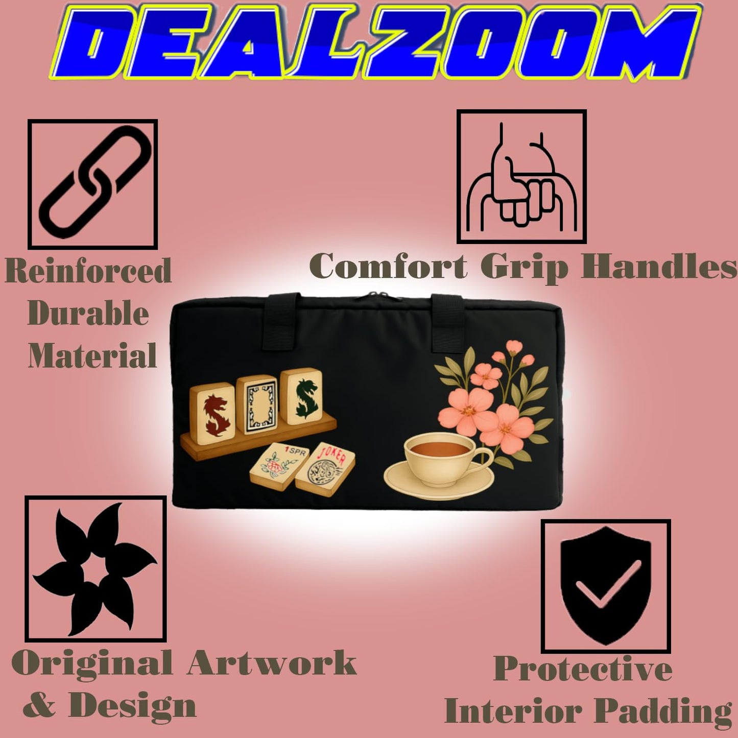 DEALZOOM American Mahjong Set – 166 Tiles, Racks, Pushers, Wind Indicator & Bag