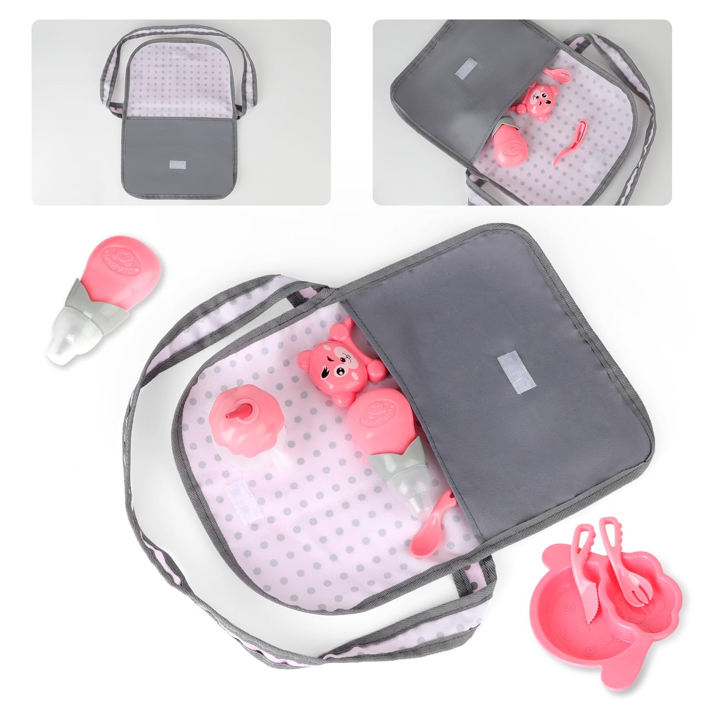 deAO Baby Doll Stroller Set – Nursery Role Play Kit with Accessories