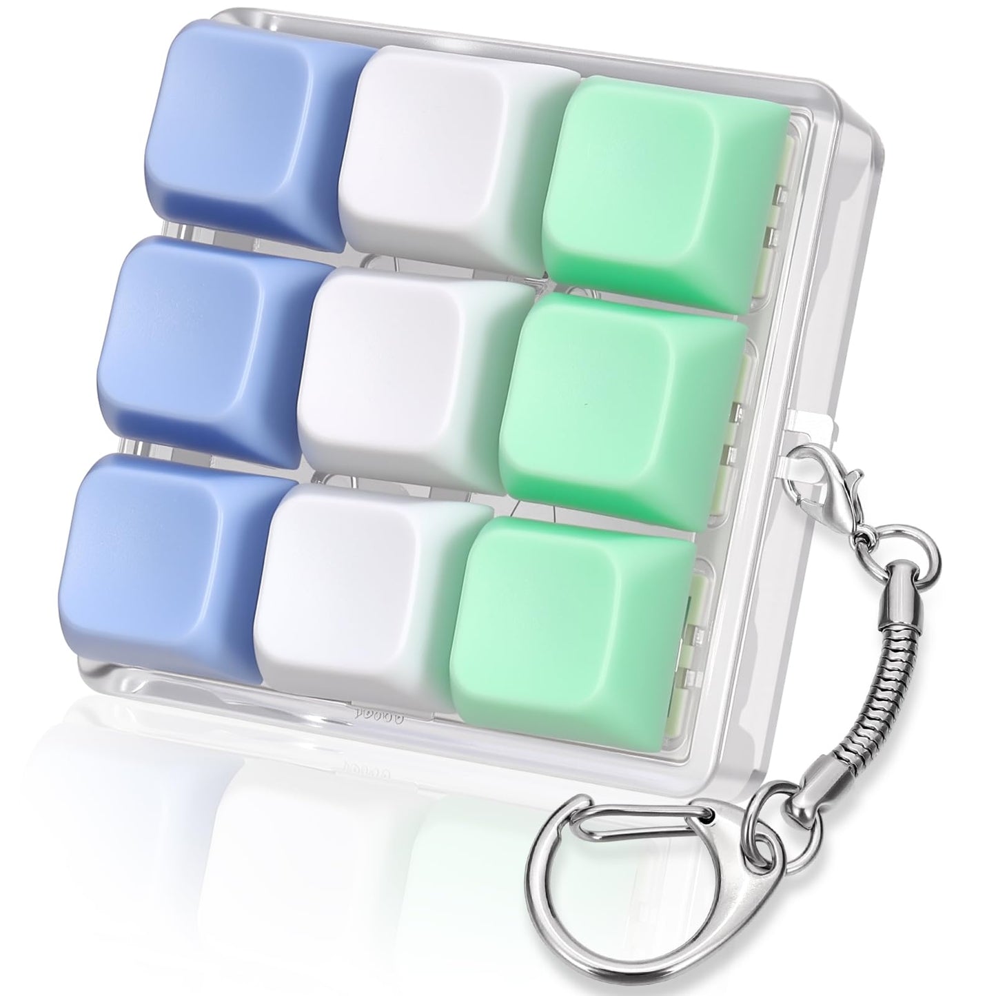 DEARIDAP 9-in-1 Keyboard Fidget Toy | Portable Push Bubble Keychain for Stress Relief