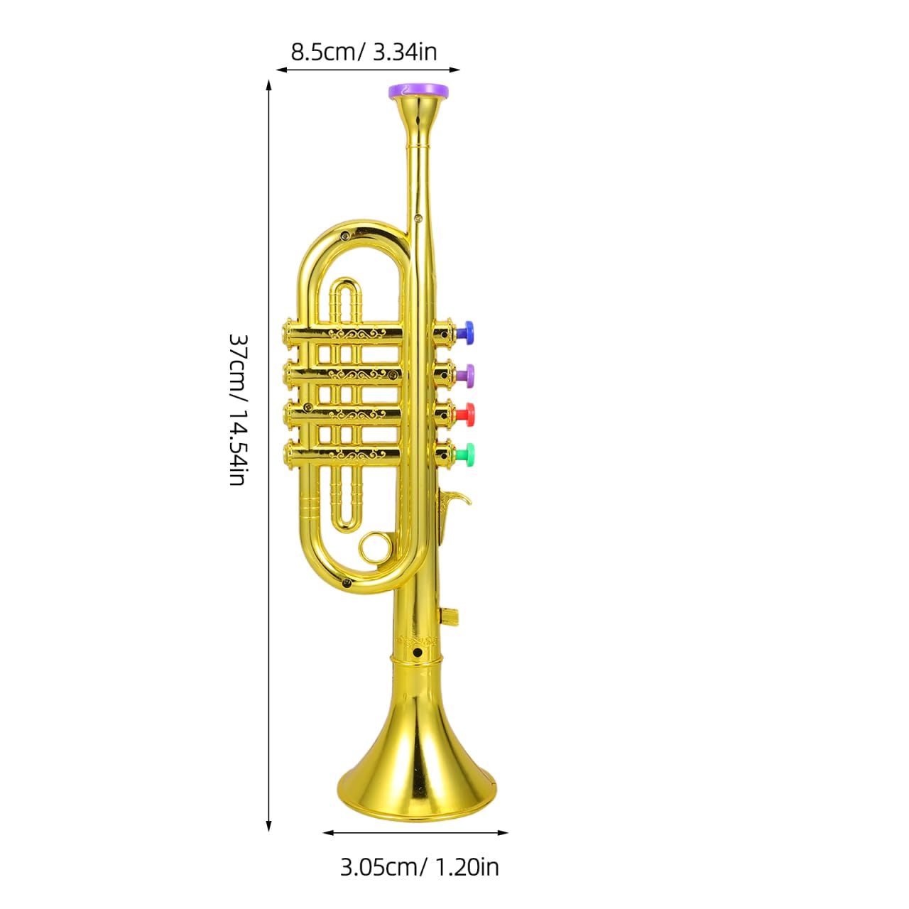 DEARMAMY Plastic Trumpet Toy with Color-Coded Keys – Easy Play for All Ages