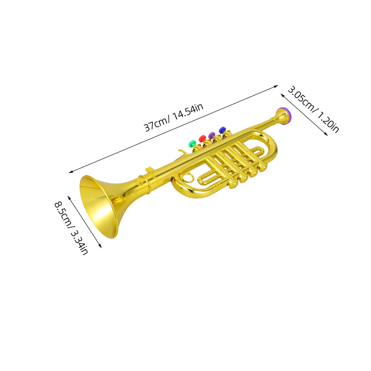 DEARMAMY Plastic Trumpet Toy with Color-Coded Keys – Easy Play for All Ages