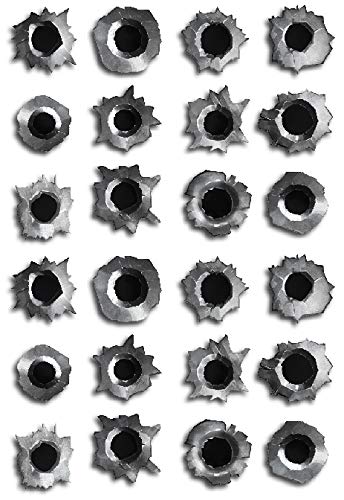 Decals by Haley 24 Pack Bullet Hole Stickers – Ultra-Realistic Car & Laptop Prank Decals