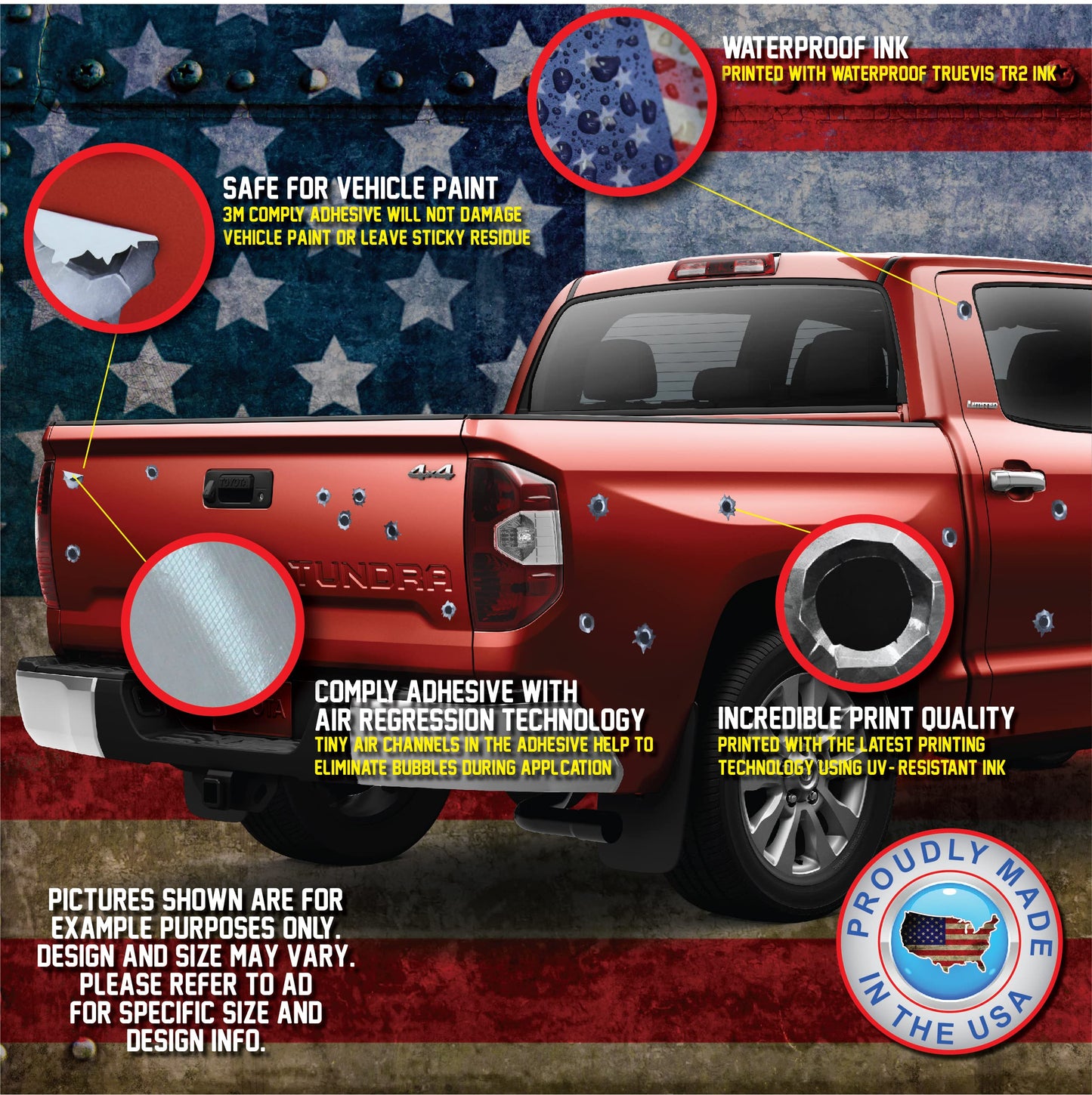 Decals by Haley 24 Pack Bullet Hole Stickers – Ultra-Realistic Car & Laptop Prank Decals