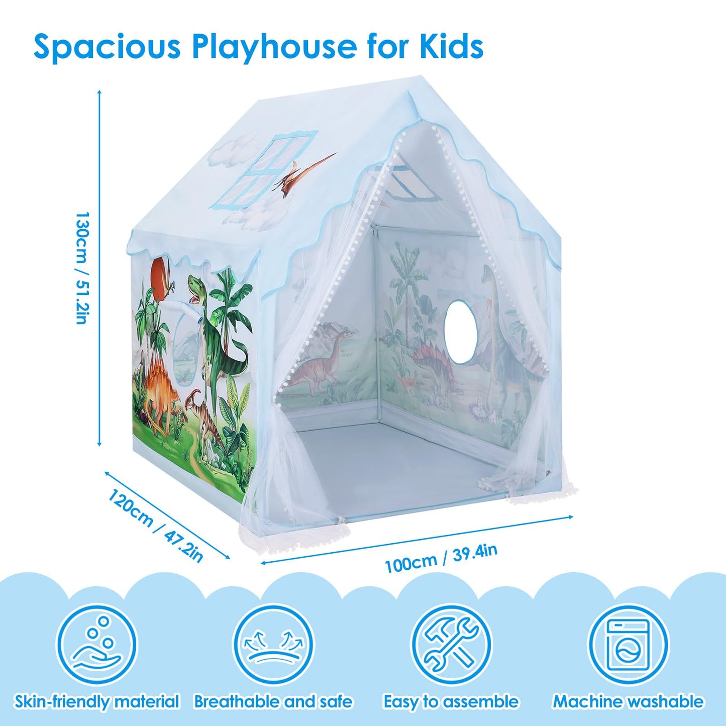 Decalsweet Kids Tent – Spacious Foldable Playhouse for Indoor & Outdoor Fun