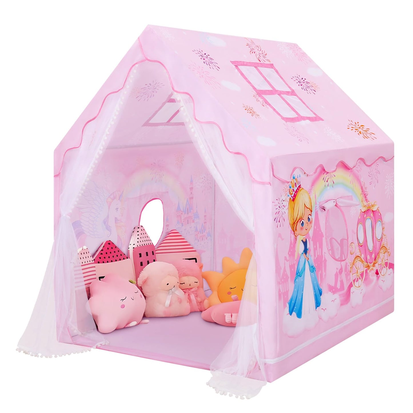 Decalsweet Kids Tent Playhouse – Large Foldable Indoor/Outdoor Play Tent for 2–3 Children