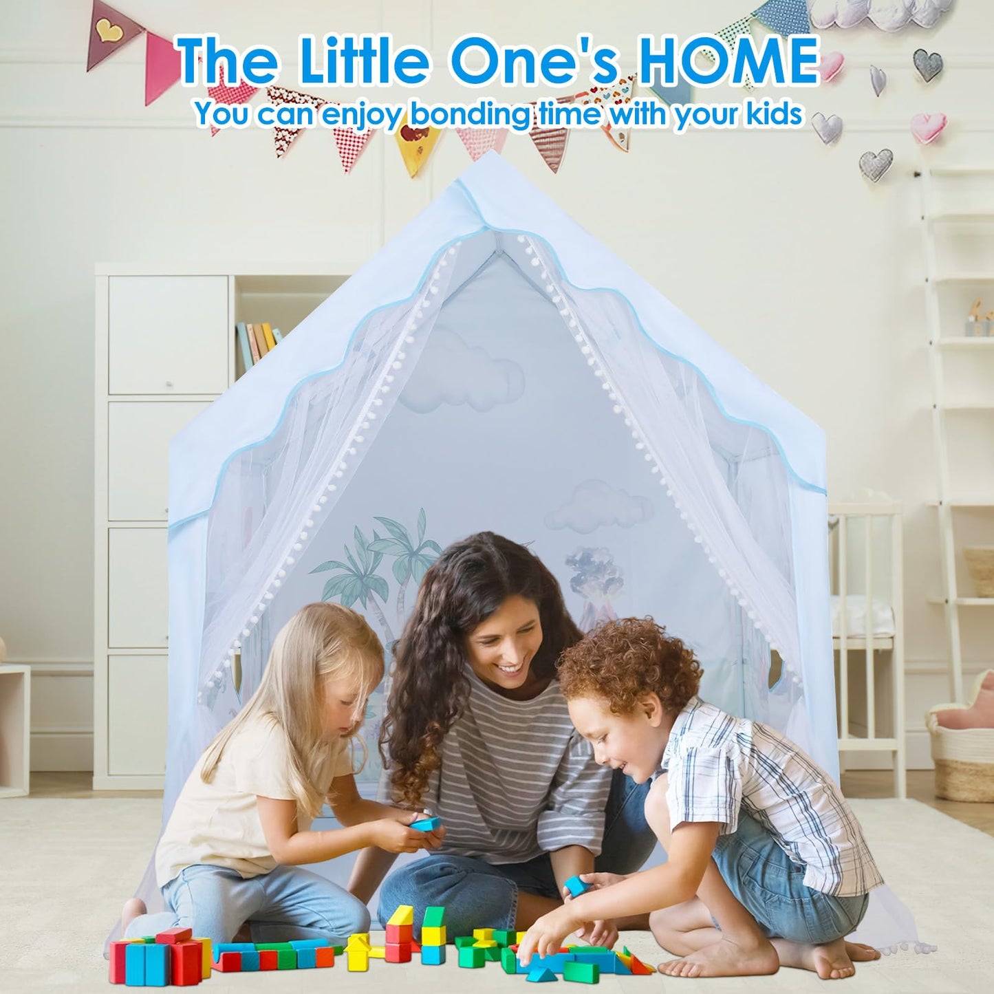 Decalsweet Kids Tent – Spacious Foldable Playhouse for Indoor & Outdoor Fun