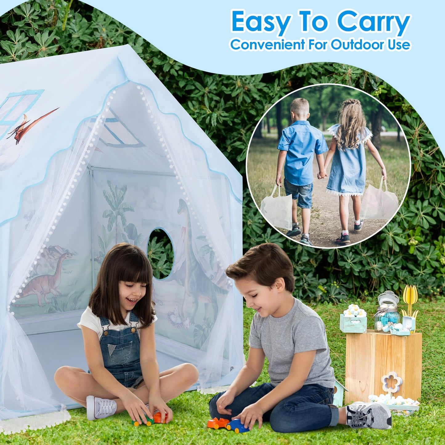 Decalsweet Kids Tent – Spacious Foldable Playhouse for Indoor & Outdoor Fun