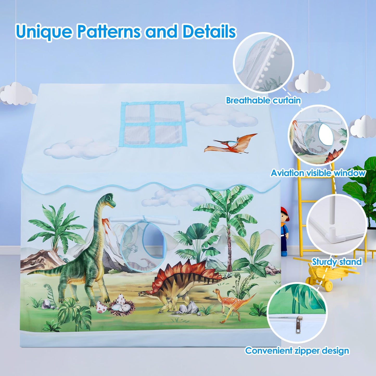 Decalsweet Kids Tent – Spacious Foldable Playhouse for Indoor & Outdoor Fun