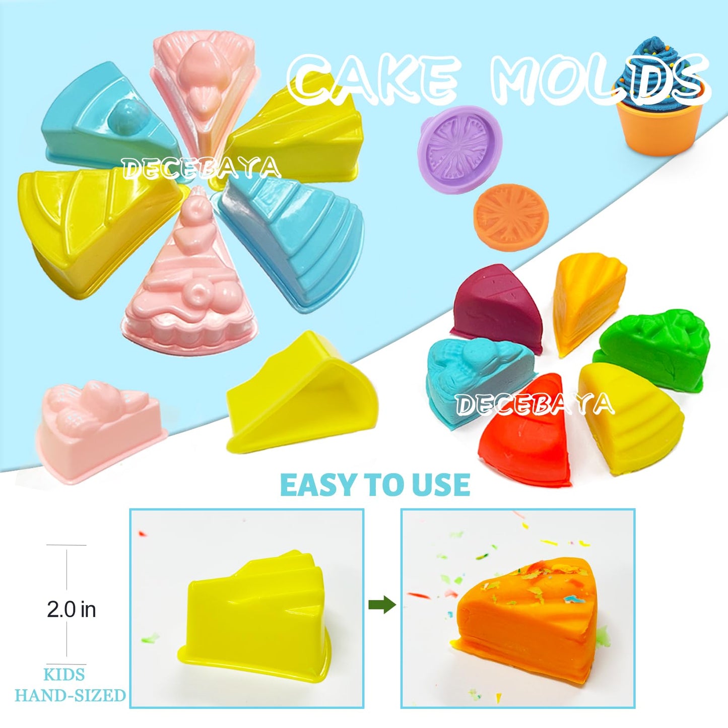 Decebaya Dough Tools Play Set for Kids – Stamps, Cutters, Roller, Molds & Storage Box