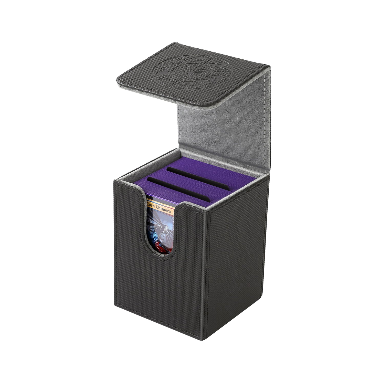 DeckDwell Card Deck Box for MTG Commander – 100+ Single-Sleeved, Magnetic PU Leather Case (Black)