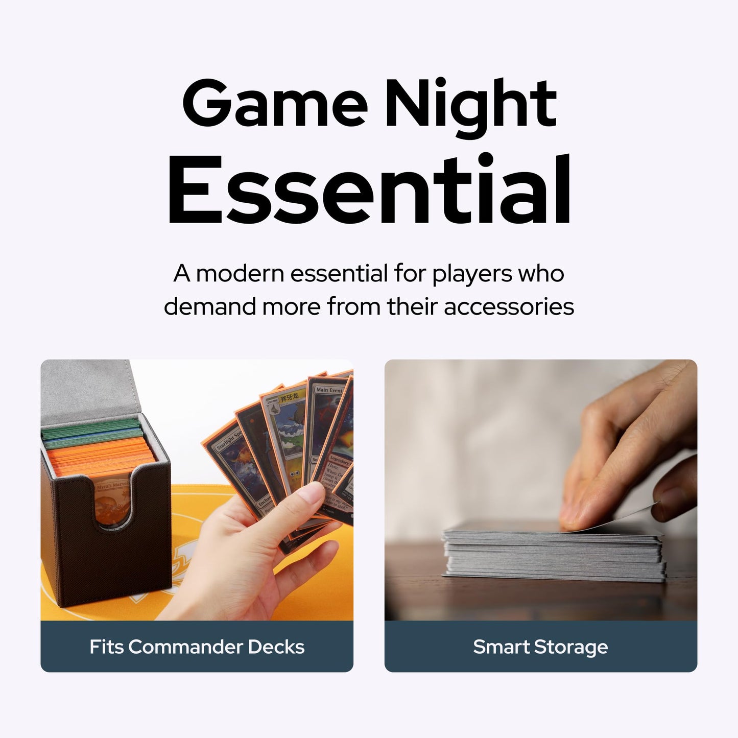 DeckDwell Card Deck Box for MTG Commander – 100+ Single-Sleeved, Magnetic PU Leather Case (Black)