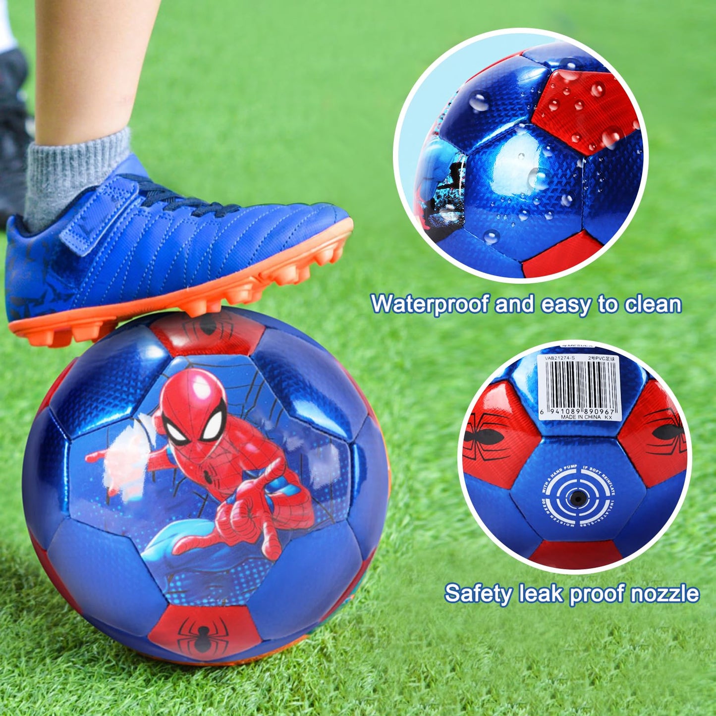 DECLIR Soccer Ball Size 4 for Kids – Indoor/Outdoor Ball with Pump