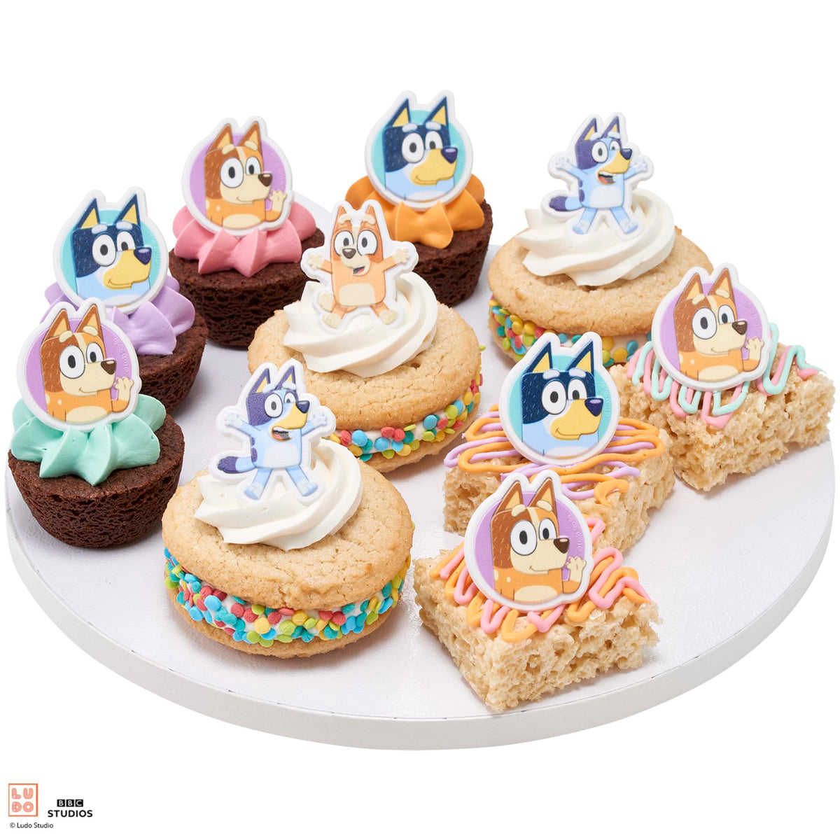 DecoPac Bluey So Much Fun Cupcake Rings – 24 Pack, 3D Food Safe Toppers