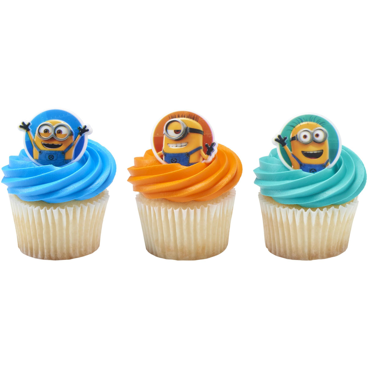 DecoPac Minions Cupcake Rings – 24 Despicable Me Characters (Phil, Carl & Bob) | Cake Decorating