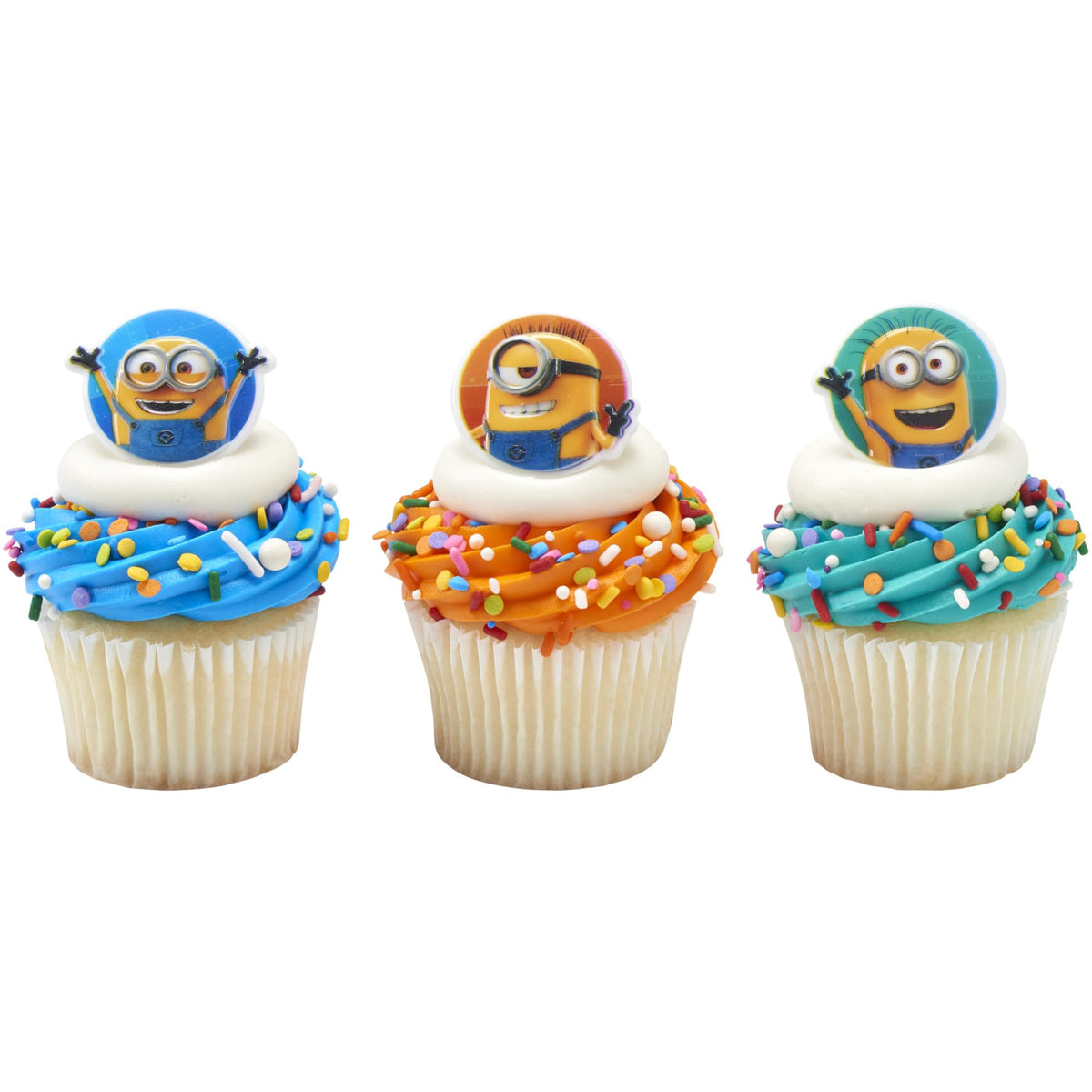 DecoPac Minions Cupcake Rings – 24 Despicable Me Characters (Phil, Carl & Bob) | Cake Decorating