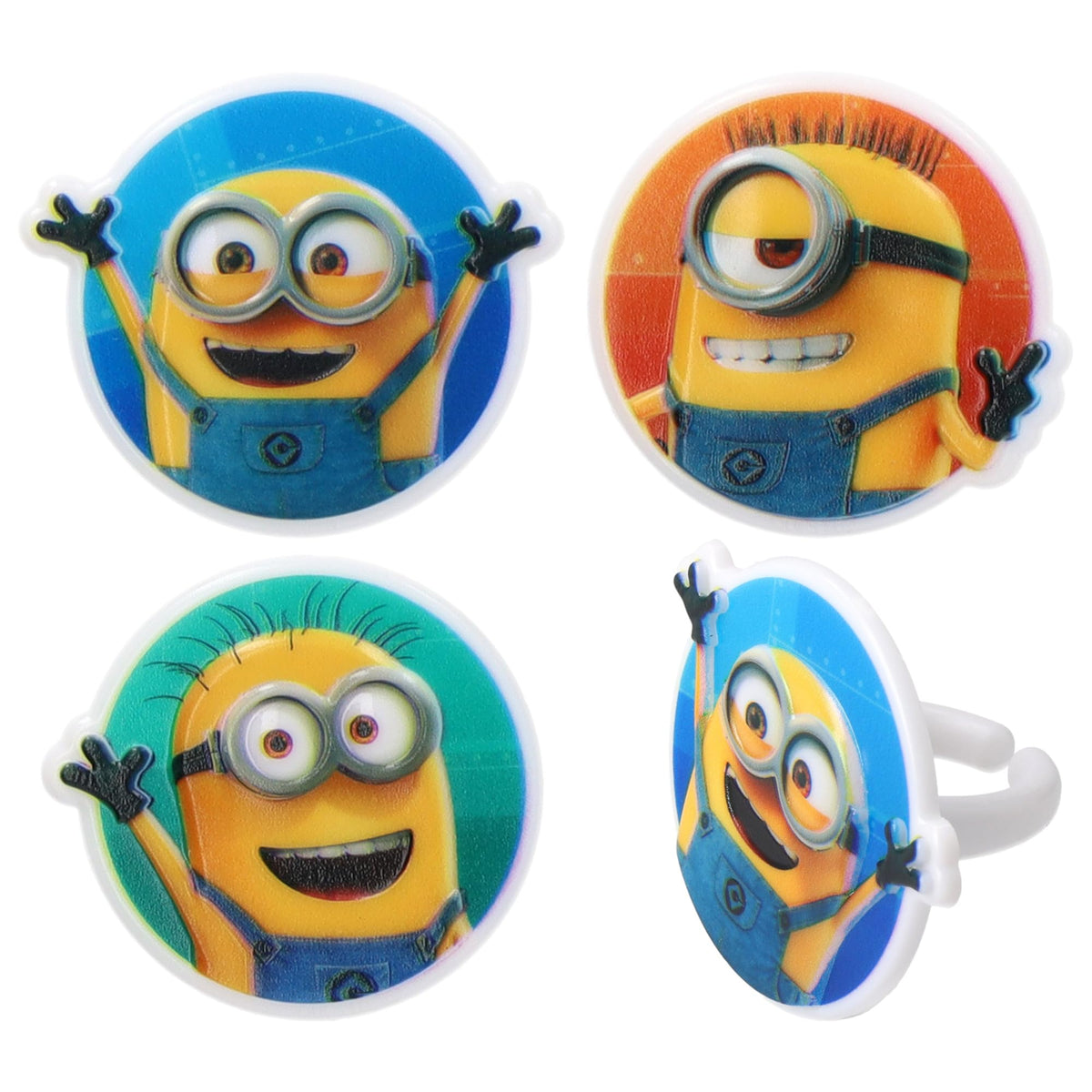 DecoPac Minions Cupcake Rings – 24 Despicable Me Characters (Phil, Carl & Bob) | Cake Decorating