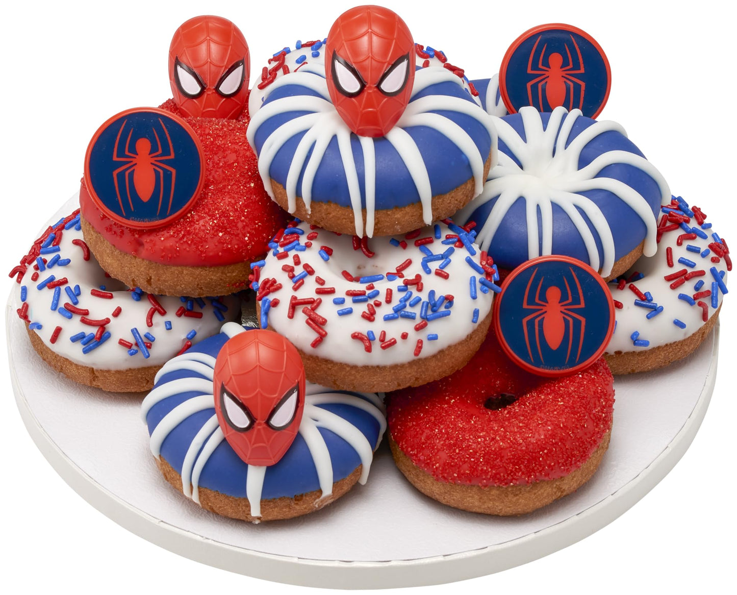 DecoPac Spider-Man Spider Ring Cupcake Toppers – 24 Pack (Food Safe, Officially Licensed)