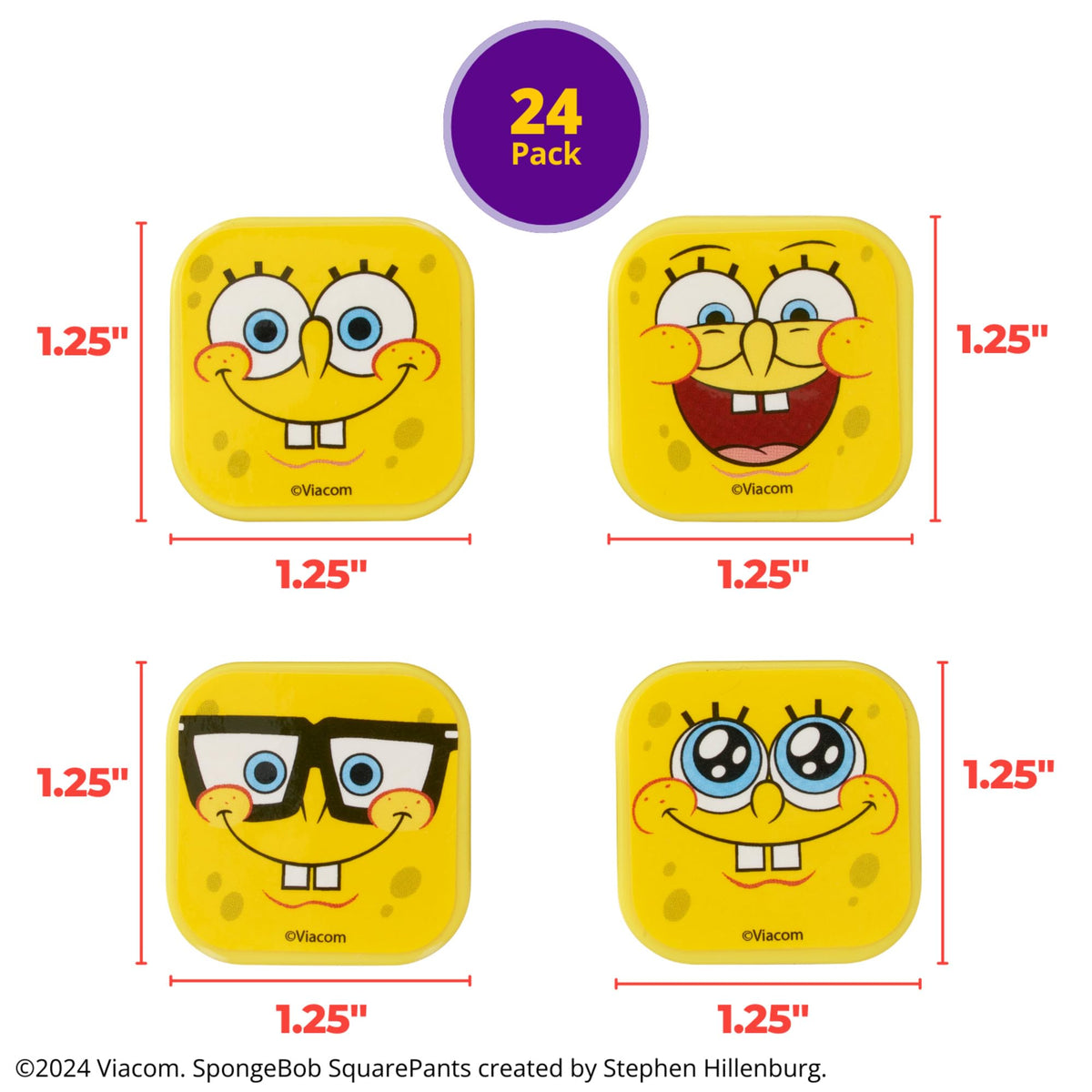 DecoPac SpongeBob Mood Faces Cupcake Rings – 24 Pack (Officially Licensed)