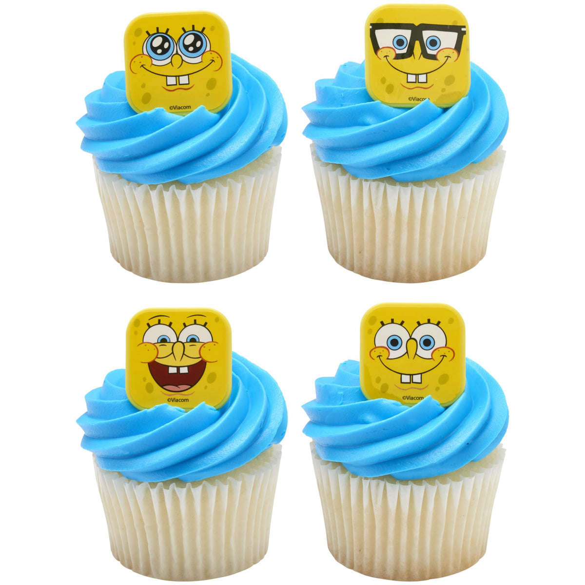 DecoPac SpongeBob Mood Faces Cupcake Rings – 24 Pack (Officially Licensed)