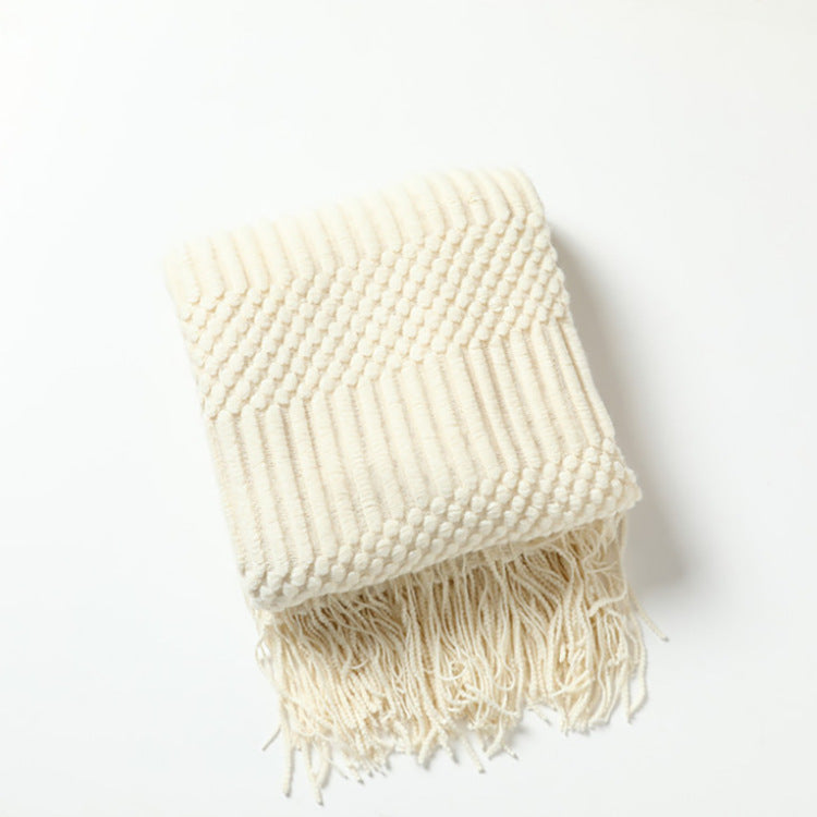 Luxury Cashmere-Like Tassel Blanket Scarf | Sofa Bed Throw - Neomodest