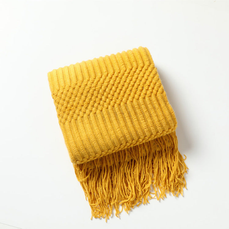 Luxury Cashmere-Like Tassel Blanket Scarf | Sofa Bed Throw - Neomodest