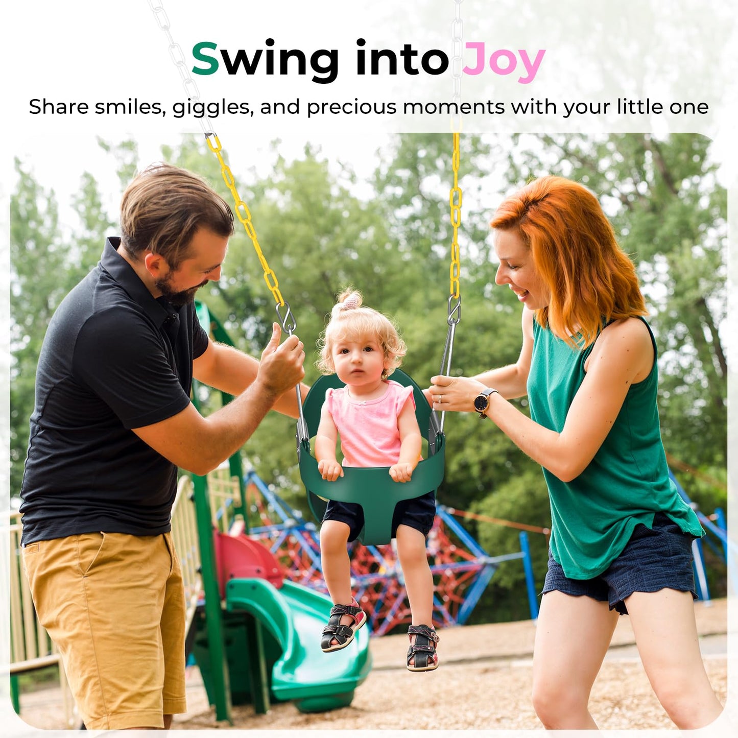 DECORLIFE Toddler Swing - Outdoor Baby Swing, 330 lb Capacity, Safe Chains