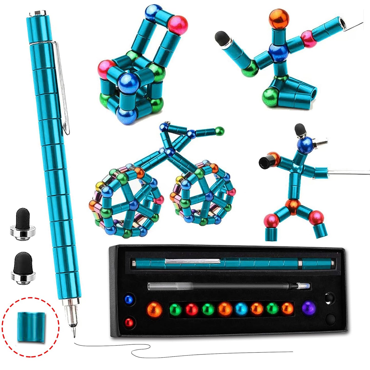 Decorrays Valentines Magnetic Fidget Pen — Kids Decompression Toy (Blue)