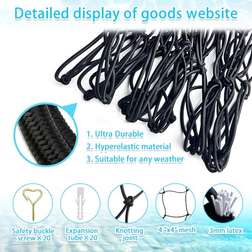 DECORSWITH Extra Large Pool Toy Storage Net — 71x47in with 20 Hooks