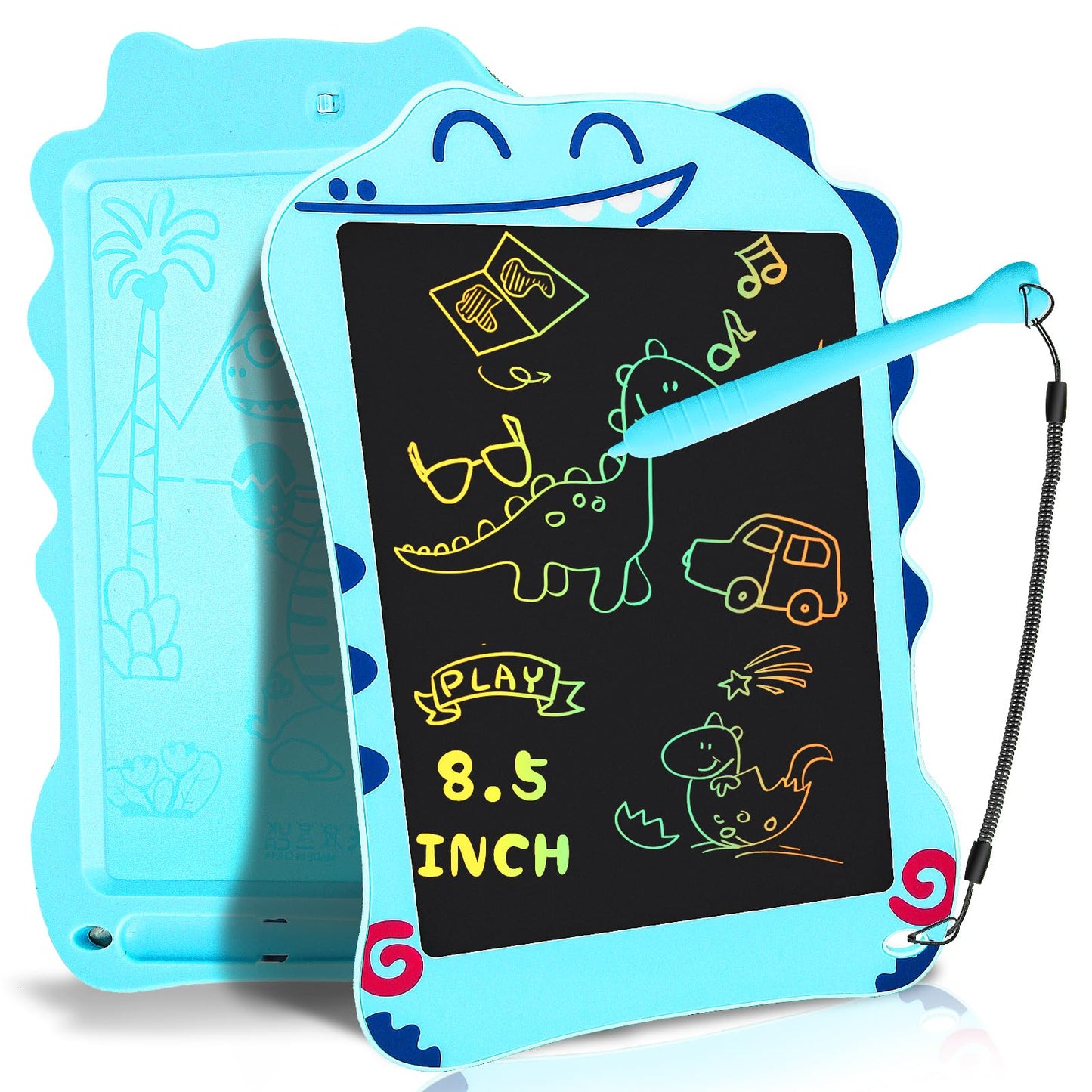 Decute LCD Writing Tablet Dinosaur Doodle Pad – 8.5in Colorful Educational Toy for Boys