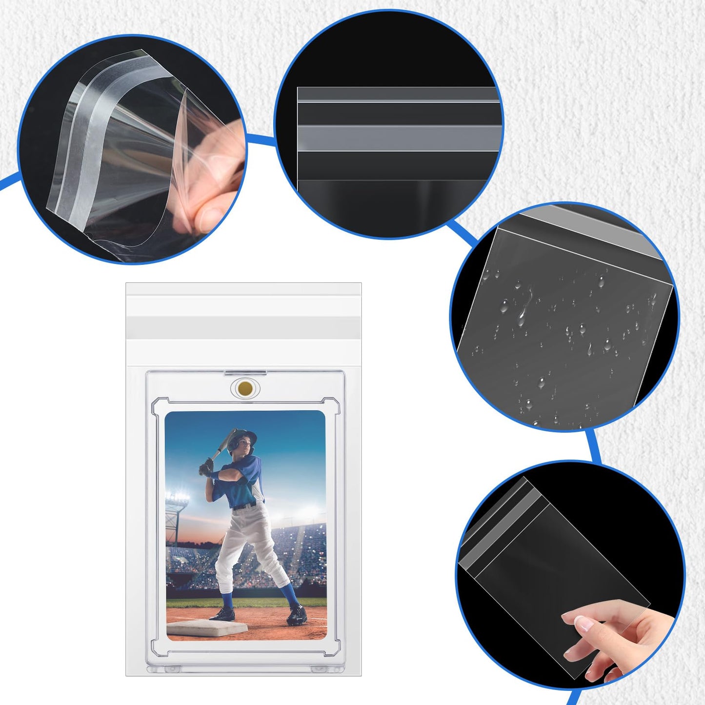 DEDC 1500Pcs Team Set Bags Card Sleeves – 3.3 x 4.5 Inch, Re-sealable, Clear Protection
