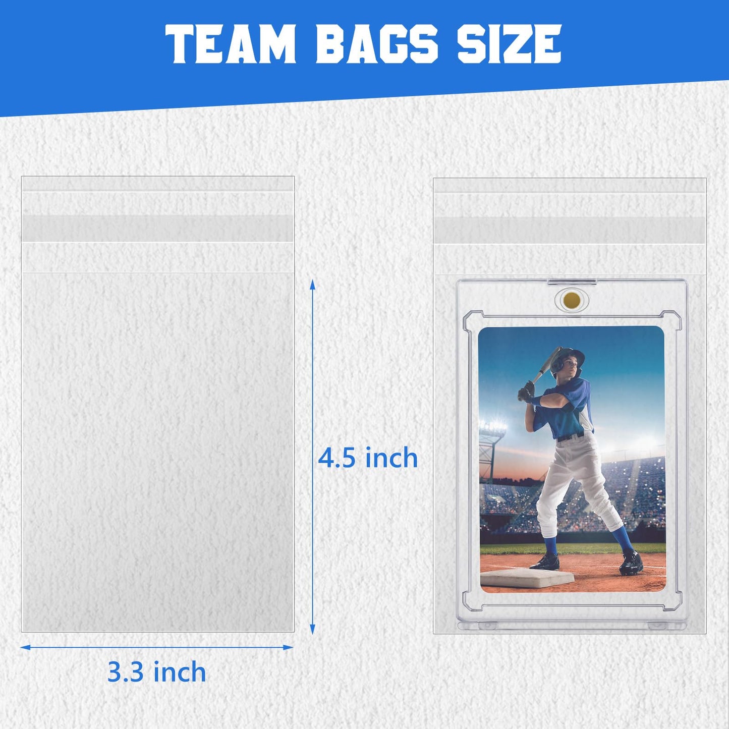 DEDC 1500Pcs Team Set Bags Card Sleeves – 3.3 x 4.5 Inch, Re-sealable, Clear Protection