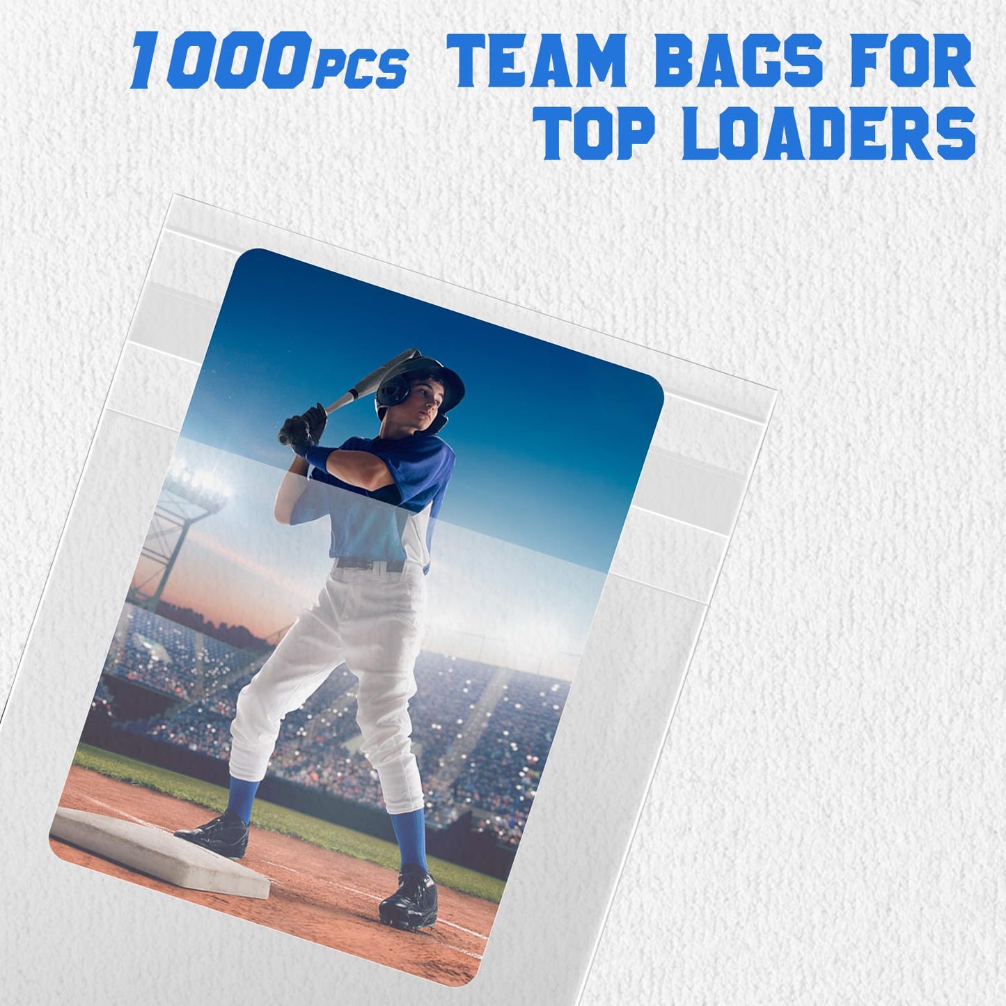 DEDC 1000 Pcs Card Sleeves Team Bags | 3x4 Top Loader Fit for Trading Cards