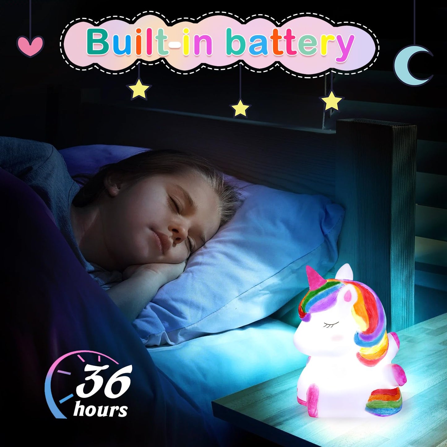 dededa Paint Your Own Unicorn Night Light Kit – 2pc DIY Craft for Kids 4-12