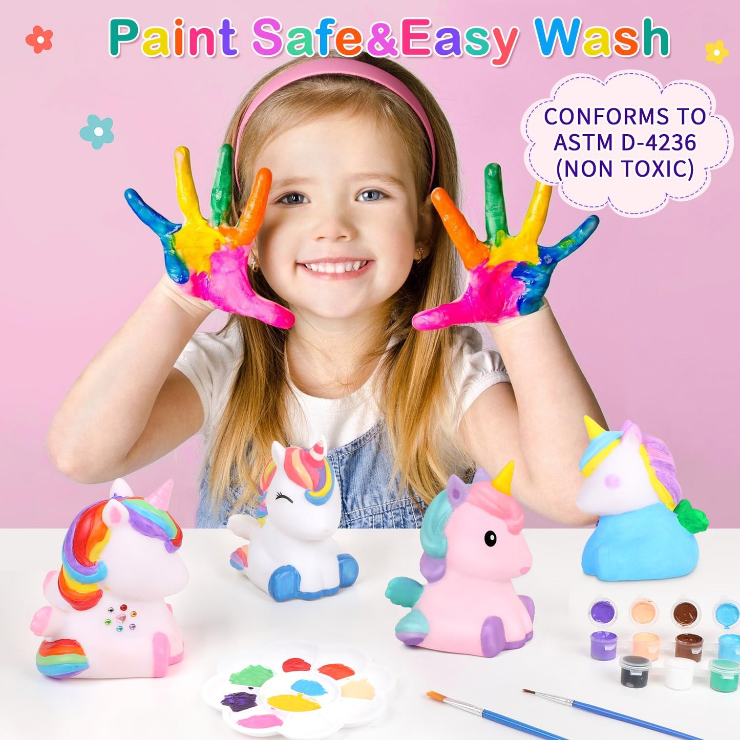 dededa Paint Your Own Unicorn Night Light Kit – 2pc DIY Craft for Kids 4-12