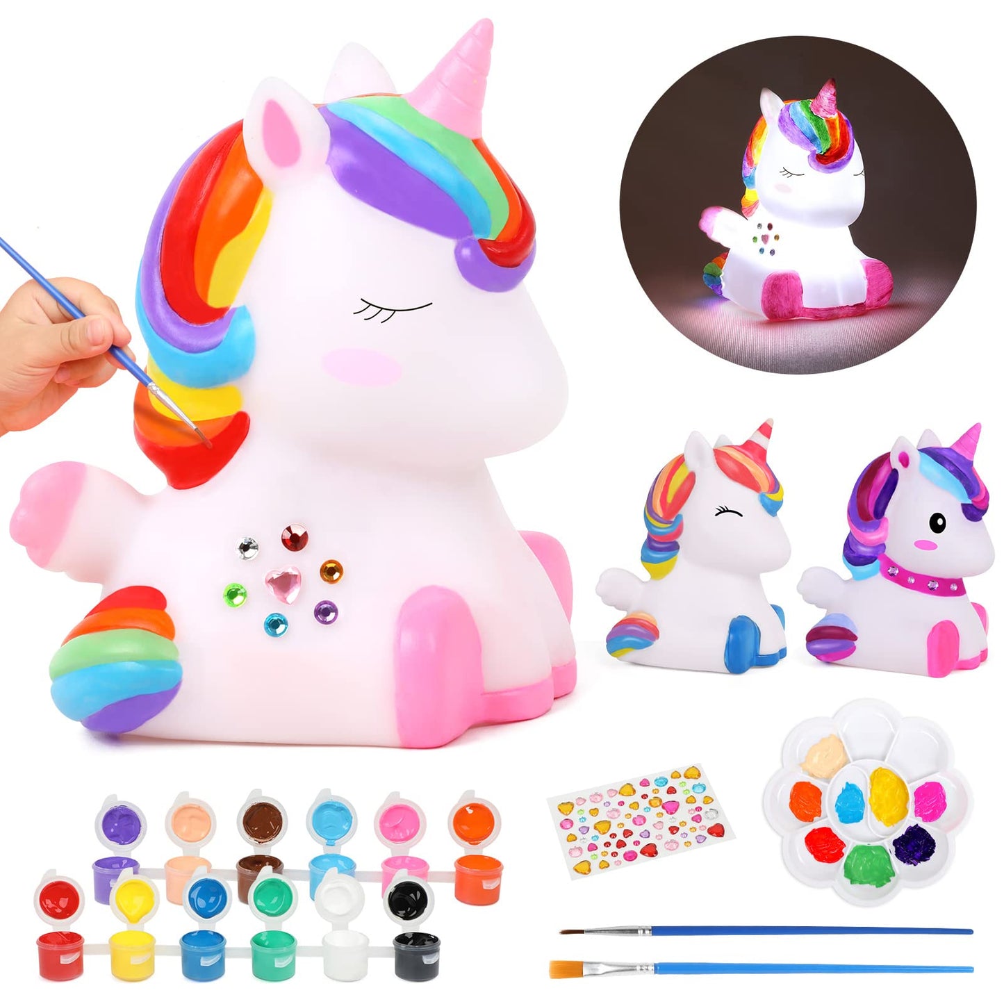 dededa Paint Your Own Unicorn Night Light Art Kit for Kids 4-12+ | Creative Unicorn Painting Gift