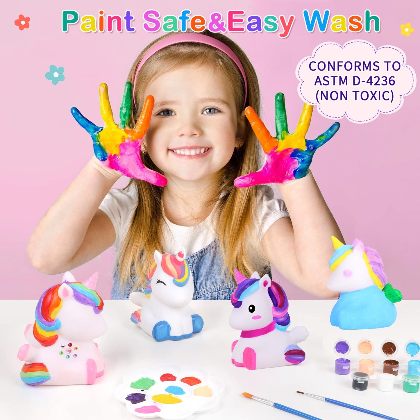 dededa Paint Your Own Unicorn Night Light Art Kit for Kids 4-12+ | Creative Unicorn Painting Gift