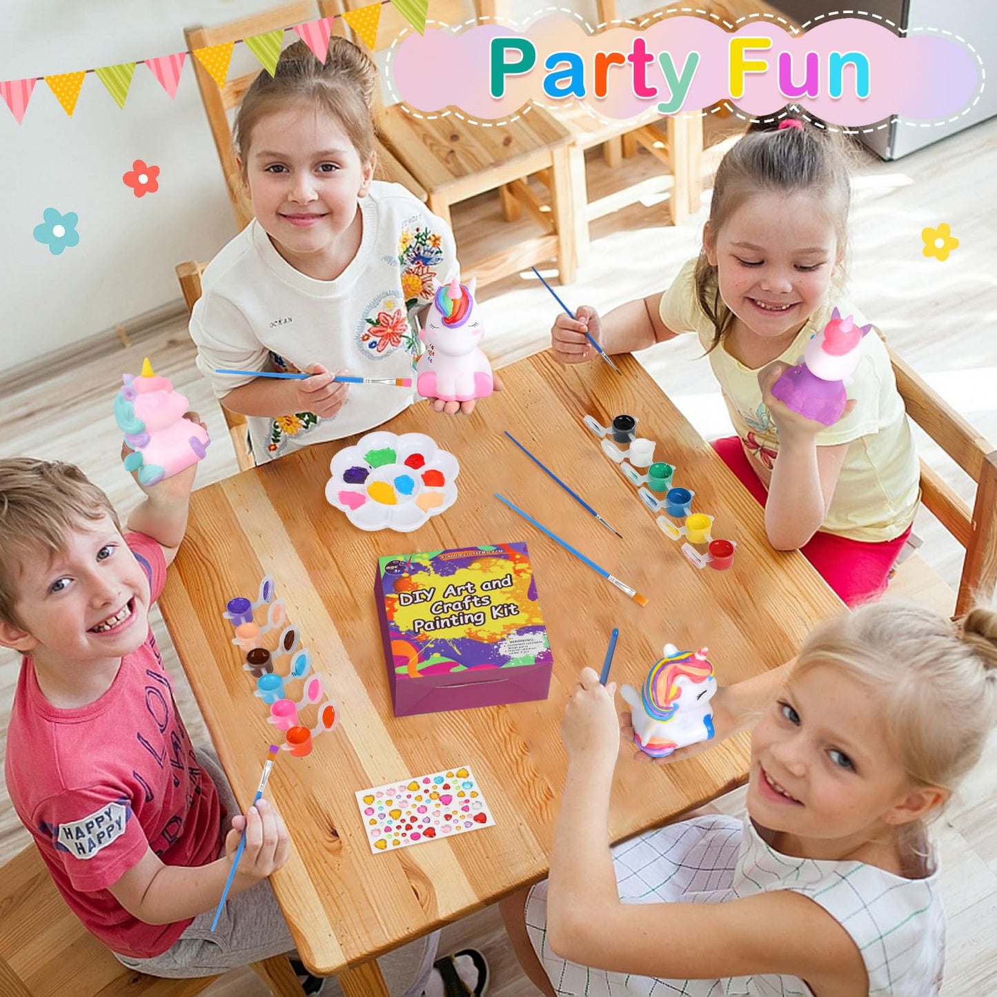 dededa Paint Your Own Unicorn Night Light Kit – 2pc DIY Craft for Kids 4-12