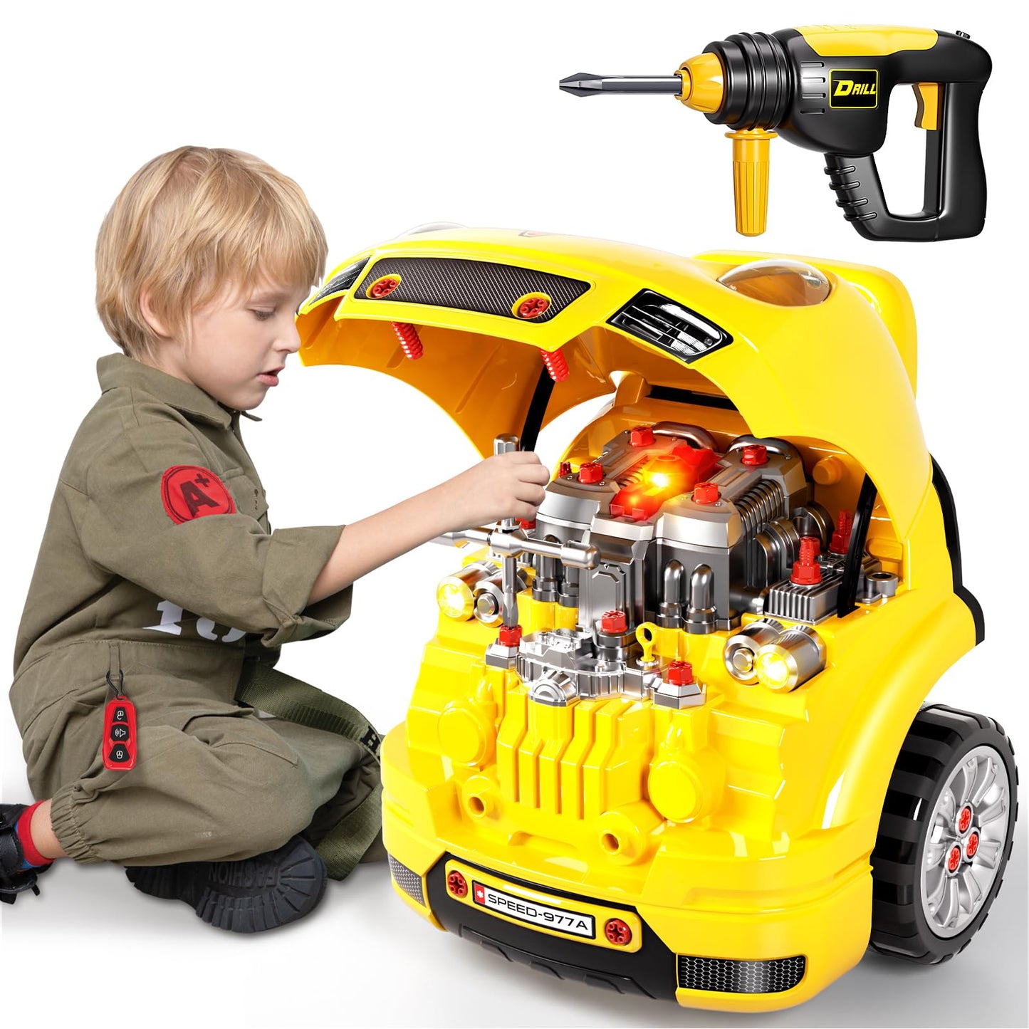 Deejoy Large Truck Builder Kit for Toddlers 3-5 – Mechanic Workshop with Light & Sound