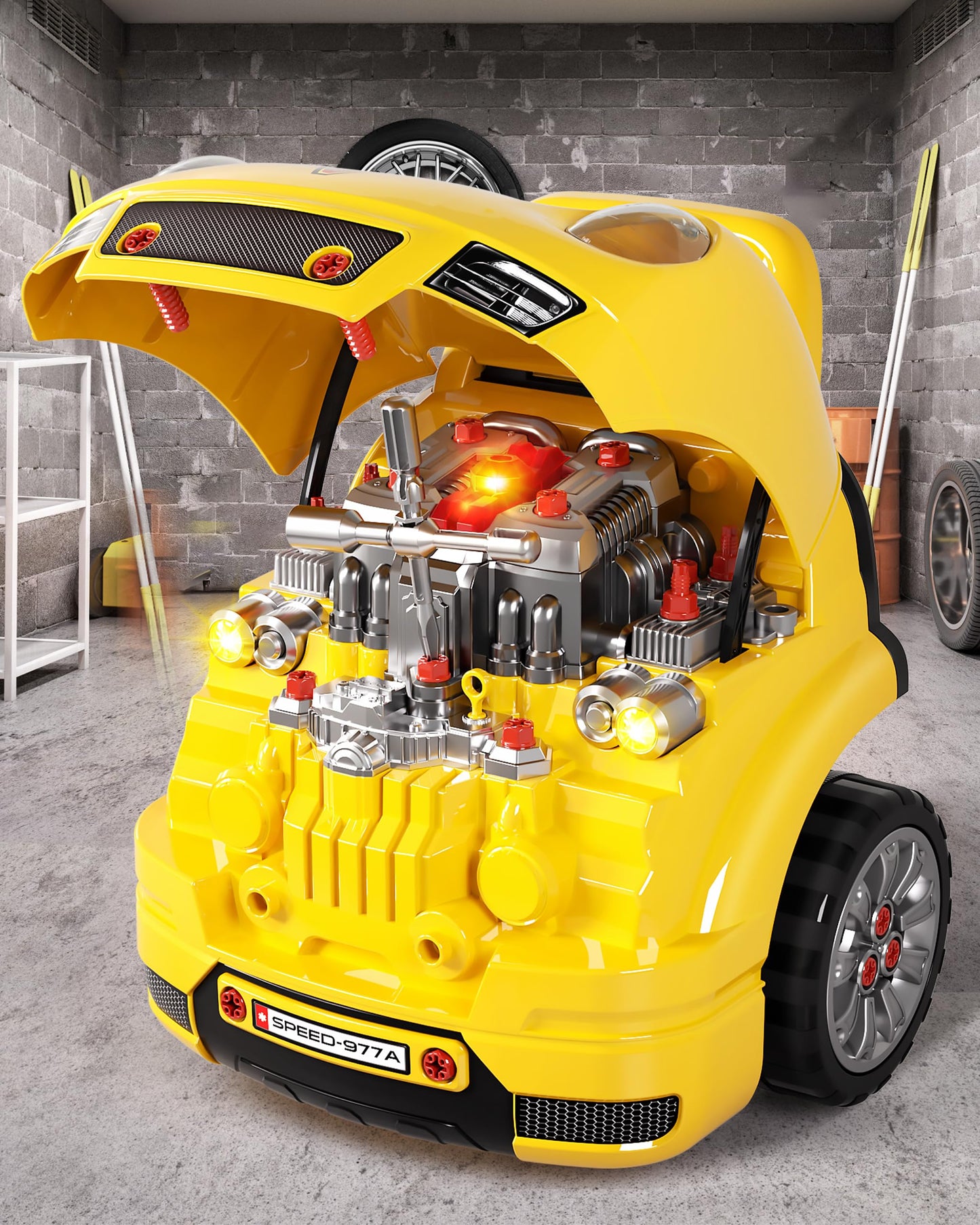 Deejoy Large Truck Builder Kit for Toddlers 3-5 – Mechanic Workshop with Light & Sound